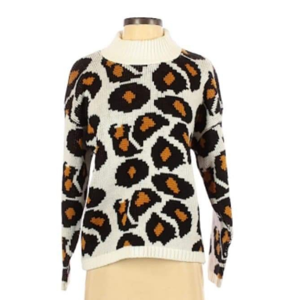 Players Sport Vintage Cheetah Print Sweater